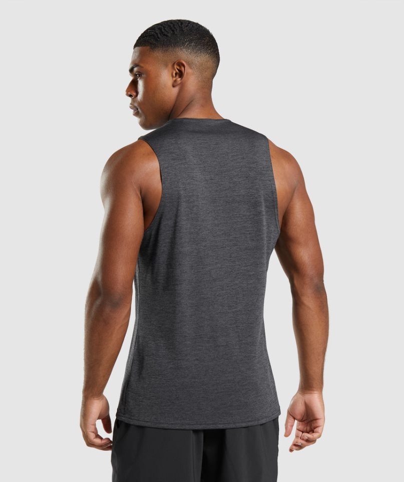 Podkoszulki Gymshark Arrival Slim Marl Męskie Czarne | PL 097HFA